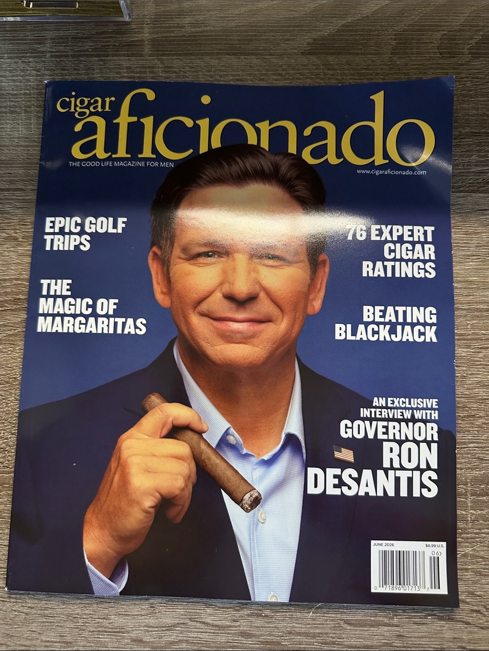 Cigar Aficionado Magazine - Blue Cover Featuring Governor Ron DeSantis
